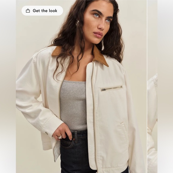 Reformation Jackets & Blazers - Reformation Harrison Utility Jacket Cream Brown Size S